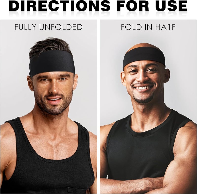 DiyJibb Sport Headbands for Men - 7 Pcs Sweat Absorbent Running Headband for Fitness Workout Running Rugby Baseball Yoga High Intensity Interval Training, Unisex Sweatband for Both Men and Women - Image 4